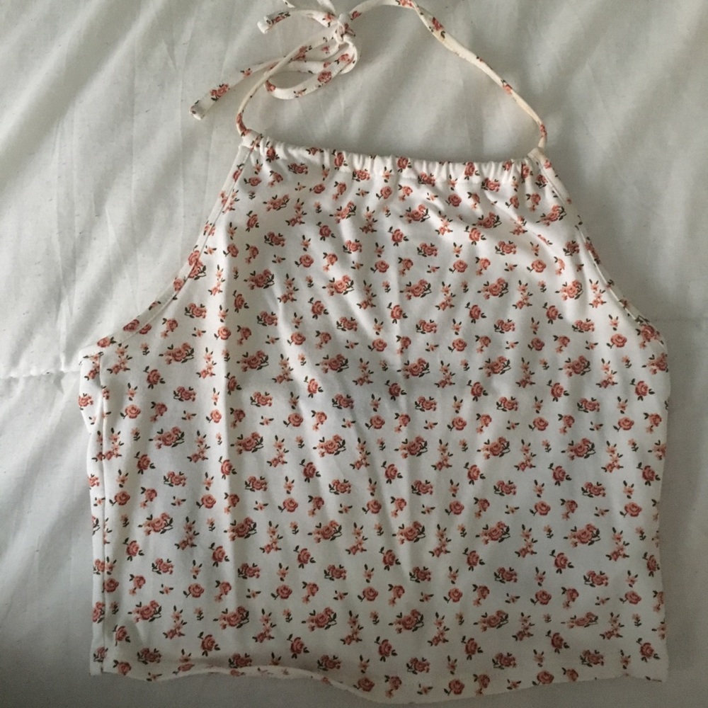 Floral halter crop top